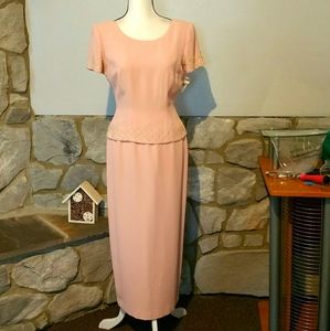 Retro Talbots Pink Beaded Maxi Dress